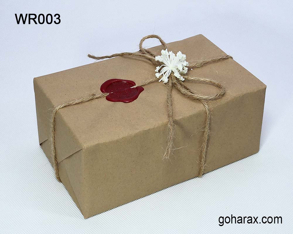 کادوپیچی با کاغذ کرافت و نخ کنفی