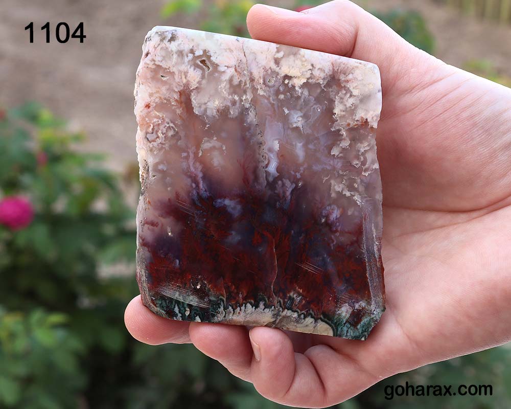 1104b سنگ زینتی عقیق شجر منظره - تصویر 2