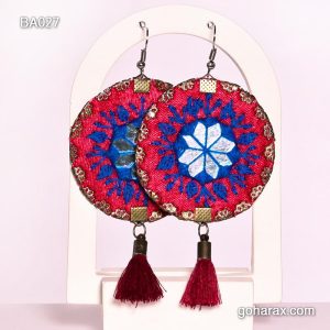 گوشواره سوزن دوزی بلوچی دست ساز طرح هان گلوک