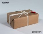 کادو پیچی طرح کاغذ کرافت و روبان سفید