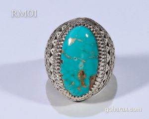 انگشتر نقره با نگین فیروزه