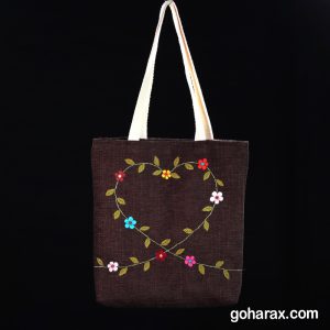 توت بگ پارچه ای مخمل آستر دار طرح Heart of Nature