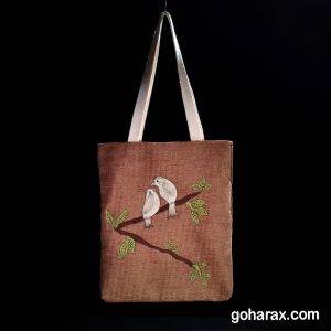 توت بگ پارچه ای مخمل آستر دار طرح هزاردستان