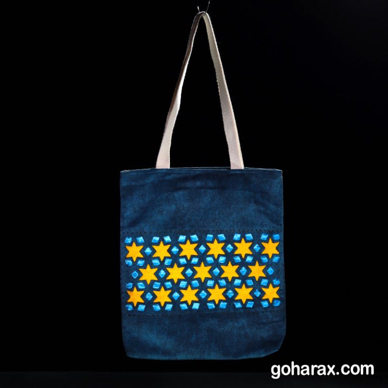 توت بگ پارچه ای مخمل آستر دار طرح Stars